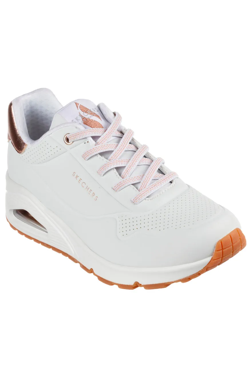 Sneakers Bianche Con Pianta Larga Skechers Street Uno Shimmer Away