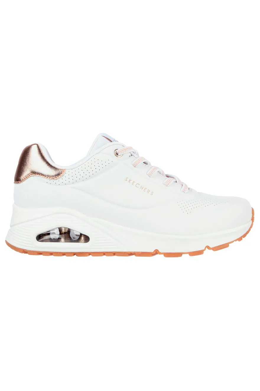 Sneakers Bianche Con Pianta Larga Skechers Street Uno Shimmer Away