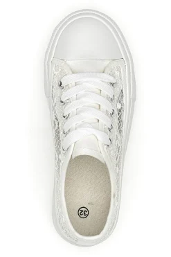Sneakers bianche con pizzo suola flatform ENERGY E111