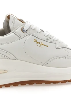 Sneakers Bianche con Platform e Tomaia in Pelle PEPE JEANS WINSLOW ACTION M