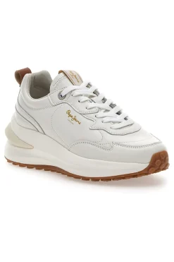 Sneakers Bianche con Platform e Tomaia in Pelle PEPE JEANS WINSLOW ACTION M