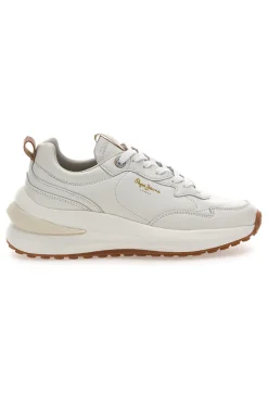 Sneakers Bianche con Platform e Tomaia in Pelle PEPE JEANS WINSLOW ACTION M
