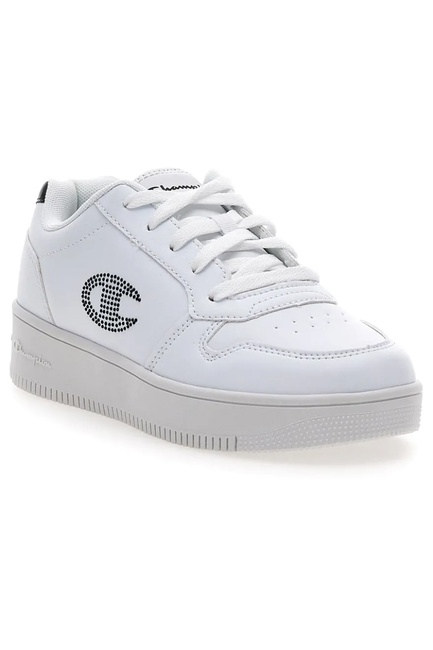 Sneakers bianche con platform e logo glitter Champion Rd18 Platform Glitter G Gs