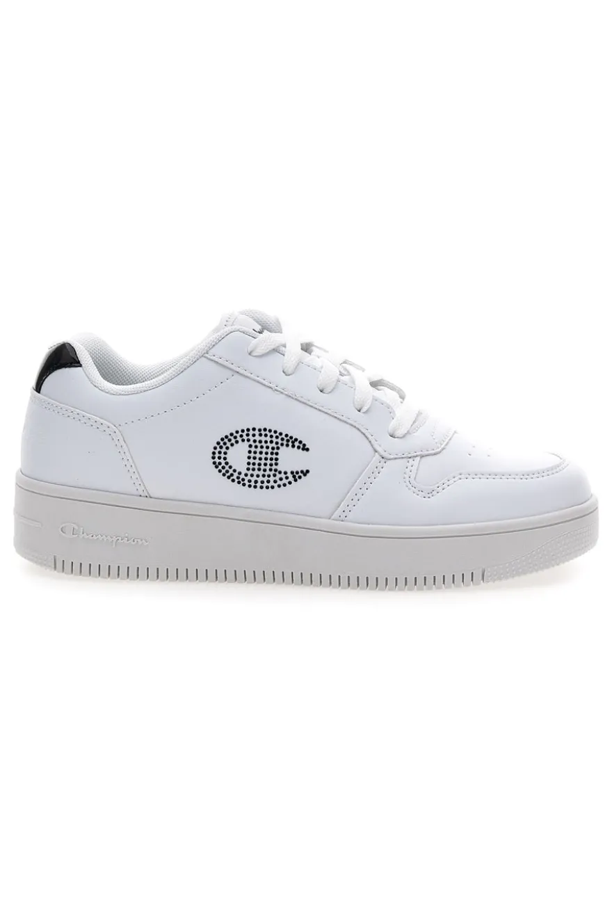Sneakers bianche con platform e logo glitter Champion Rd18 Platform Glitter G Gs