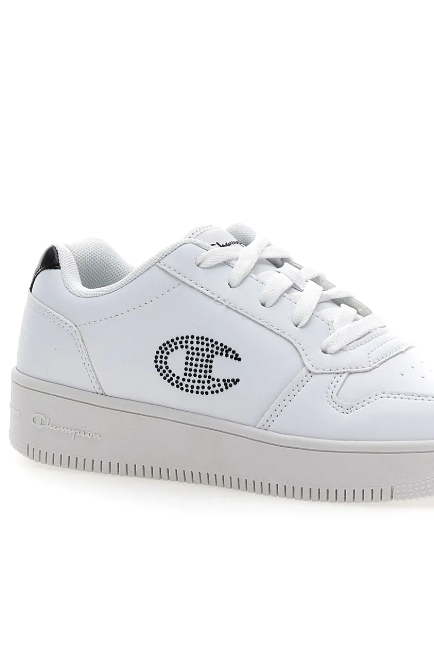 Sneakers bianche con platform e logo glitter Champion Rd18 Platform Glitter G Gs