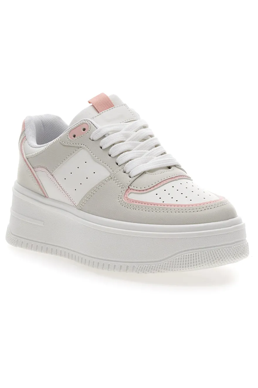 Sneakers Bianche con Platform Me & Me 813