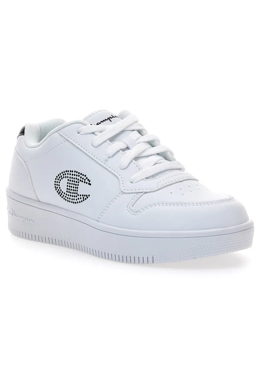 Sneakers bianche con platform e logo glitter Champion RD18 PLATFORM Glitter G GS