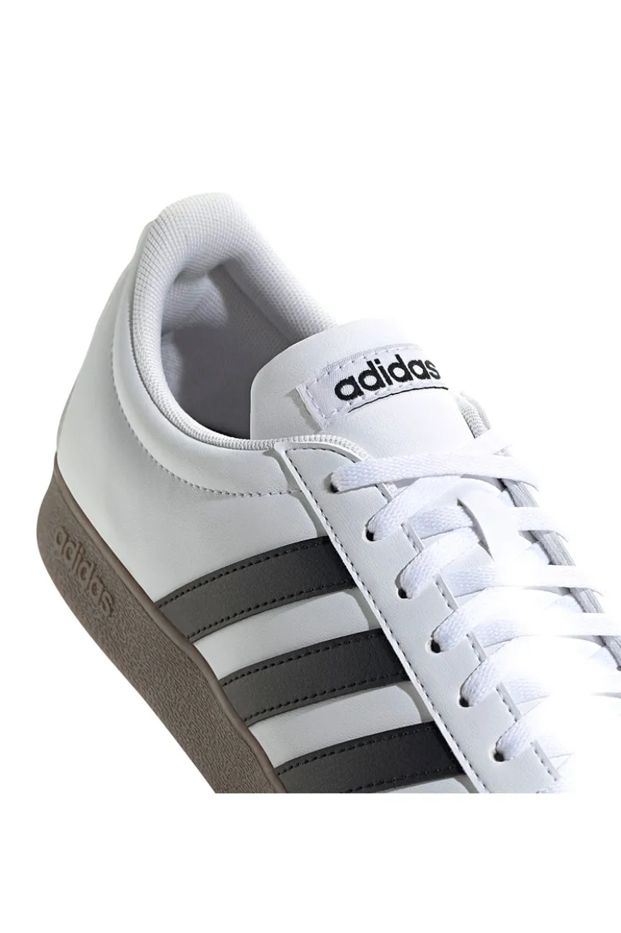 Sneakers bianche con punta rinforzata e strisce nere Adidas VL Court Base