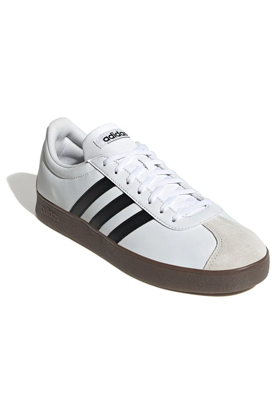 Sneakers bianche con punta rinforzata e strisce nere Adidas VL Court Base
