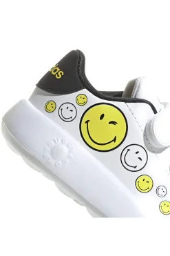 Sneakers bianche con smile e doppio strappo Adidas Advantage Smiley CF I