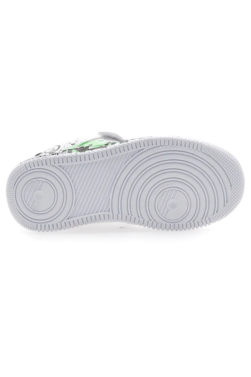 Sneakers bianche con stampa colorata Pitt Kids K22355