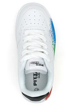 Sneakers Bianche Con Stampa Colorata Pitt Kids 191562