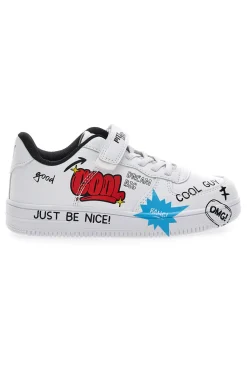Sneakers bianche con stampa colorata PITT KIDS K191562