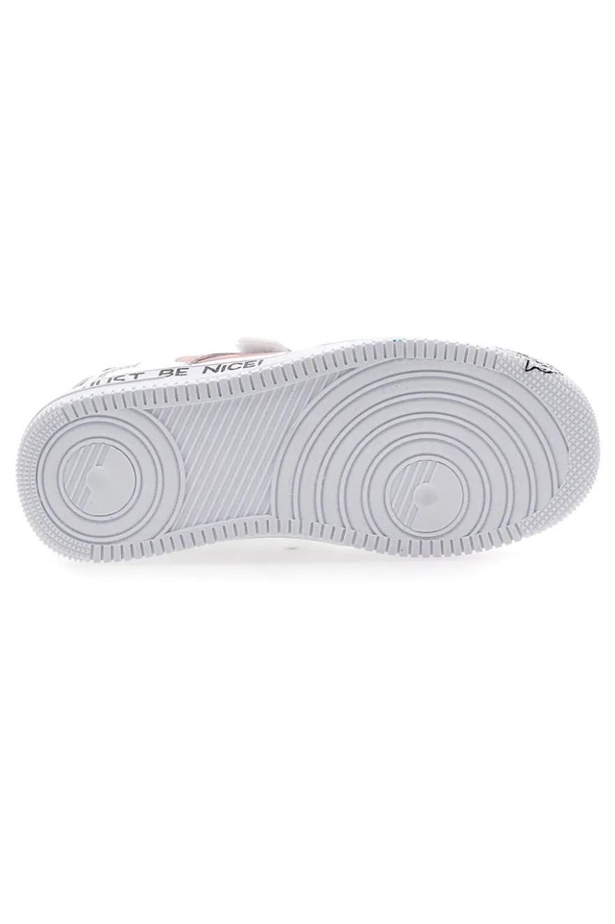 Sneakers bianche con stampa colorata PITT KIDS K191562