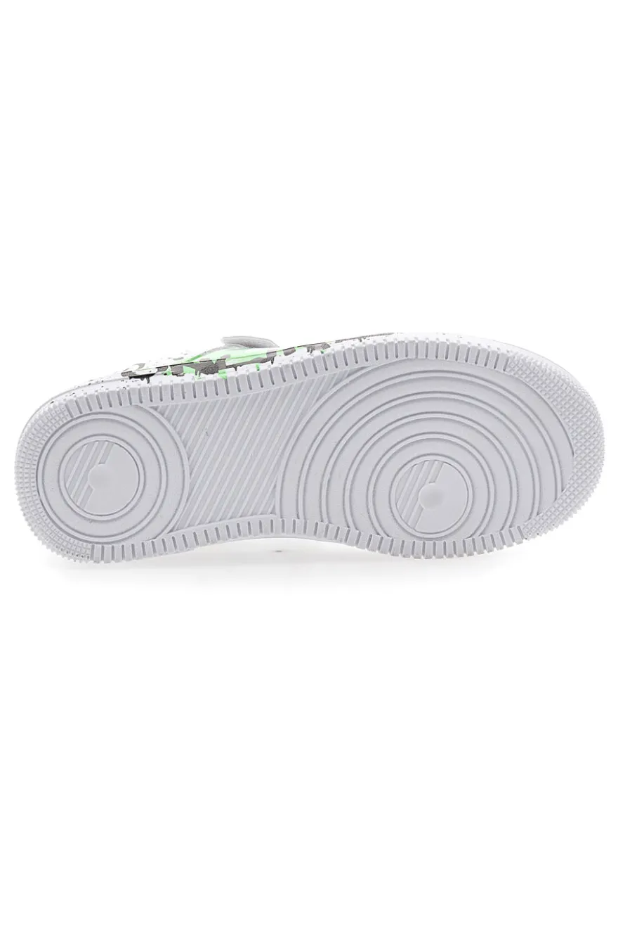 Sneakers bianche con stampa colorata Pitt Kids K22355