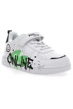 Sneakers bianche con stampa colorata Pitt Kids K22355