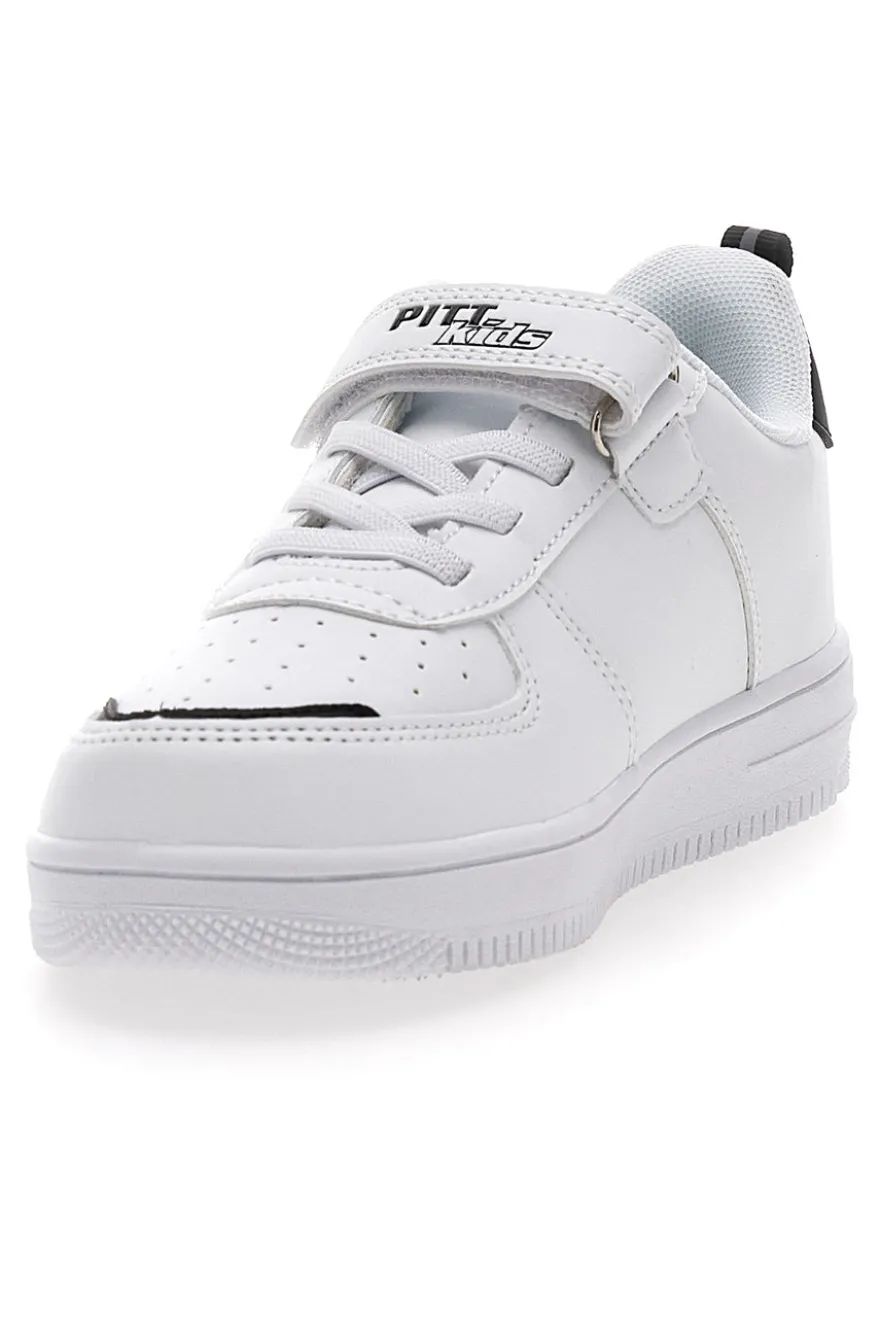 Sneakers bianche con stampa colorata Pitt Kids K22355