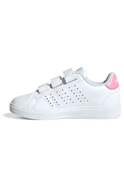 Sneakers bianche con strappo e dettagli rosa Adidas Advantage Base 2.0 CF C
