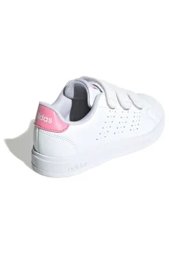 Sneakers bianche con strappo e dettagli rosa Adidas Advantage Base 2.0 CF C