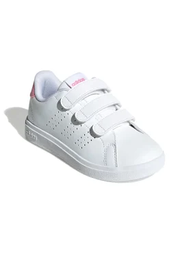 Sneakers bianche con strappo e dettagli rosa Adidas Advantage Base 2.0 CF C