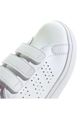 Sneakers bianche con strappo e dettagli rosa Adidas Advantage Base 2.0 CF C