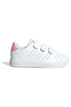 Sneakers bianche con strappo e dettagli rosa Adidas Advantage Base 2.0 CF C