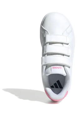 Sneakers bianche con strappo e dettagli rosa Adidas Advantage Base 2.0 CF C
