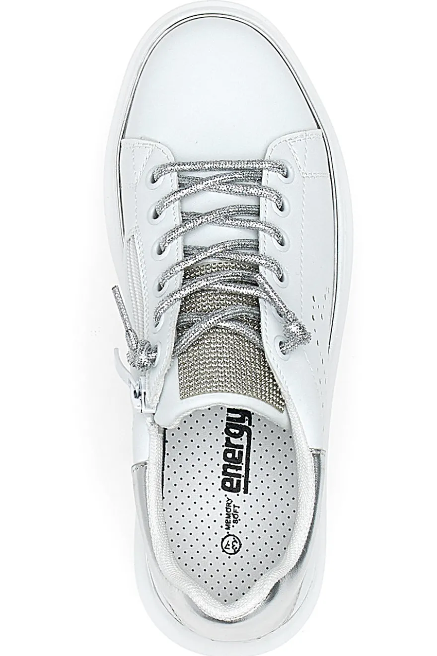 Sneakers bianche con strass ENERGY E86