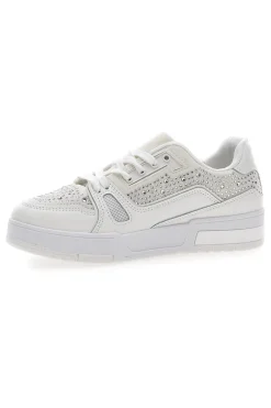 Sneakers Bianche con Strass Me & Me 820