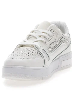 Sneakers Bianche con Strass Me & Me 820