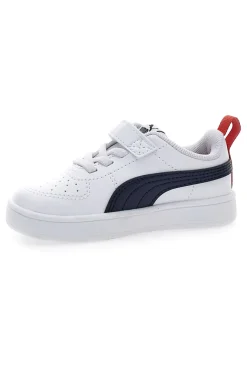 Sneakers bianche con strappo e dettagli navy Puma Rickie AC+ Inf