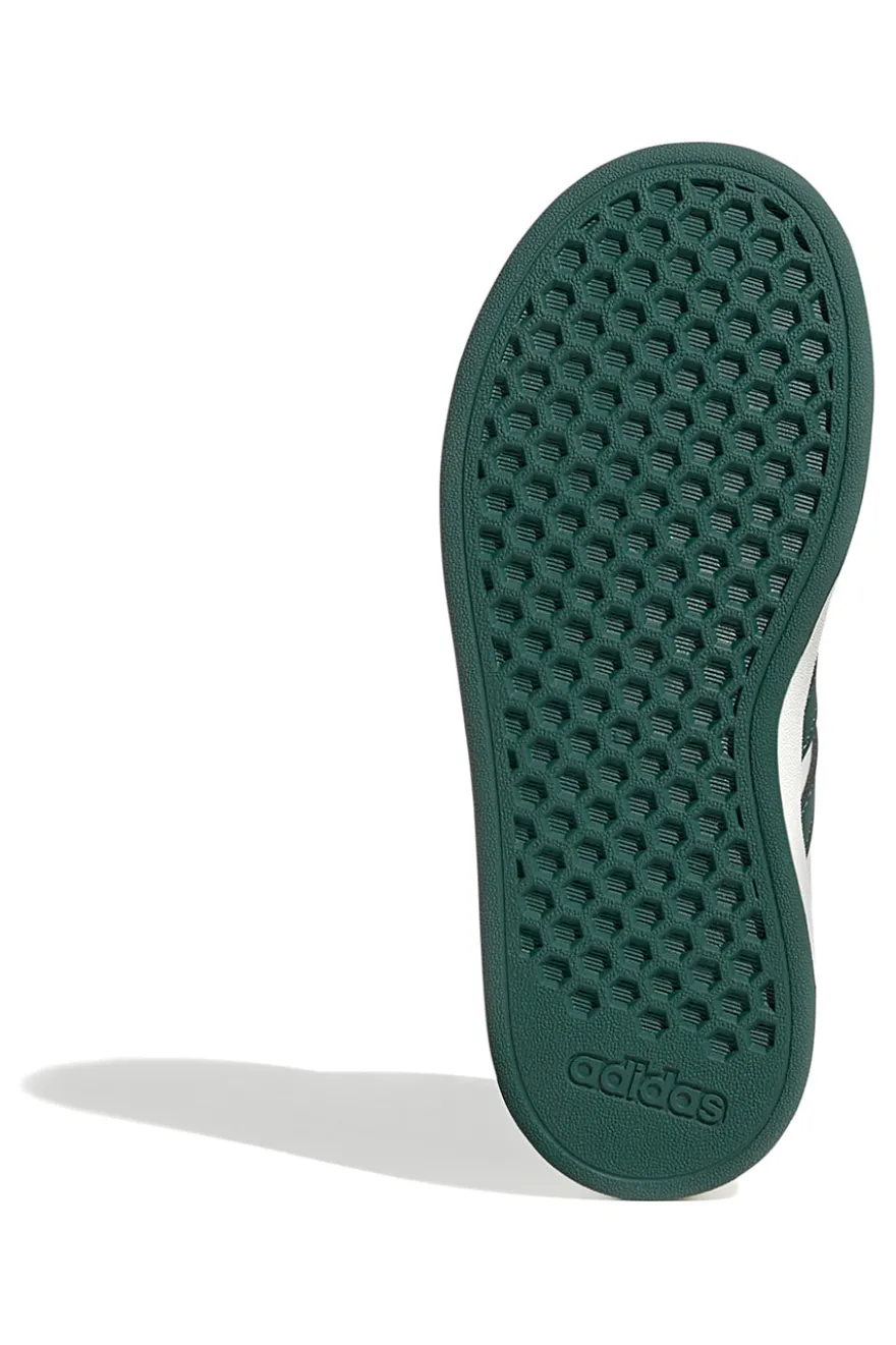 Sneakers bianche con strisce verdi e chiusura a strappo Adidas Grand Court 2 EL C