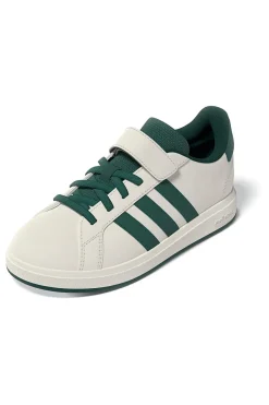 Sneakers bianche con strisce verdi e chiusura a strappo Adidas Grand Court 2 EL C