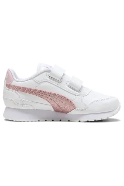Sneakers bianche con striscia glitter rosa Puma ST Runner v4 SL Glitter V PS