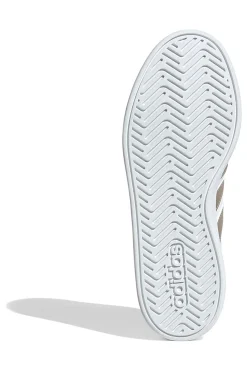 Sneakers bianche con strisce dorate in pelle sintetica riciclata Adidas Grand Court Base 3.0