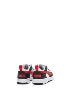 Sneakers Bianche Con Stringa Rossa Laterale Puma Rebound V6 LO JR