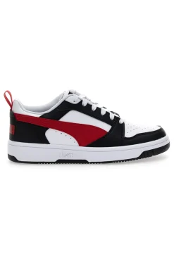 Sneakers Bianche Con Stringa Rossa Laterale Puma Rebound V6 LO JR