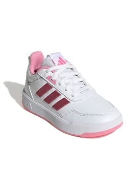 Sneakers bianche con strisce rosa metallizzate e suola antitraccia Adidas Tensaur Sport 3.0 K