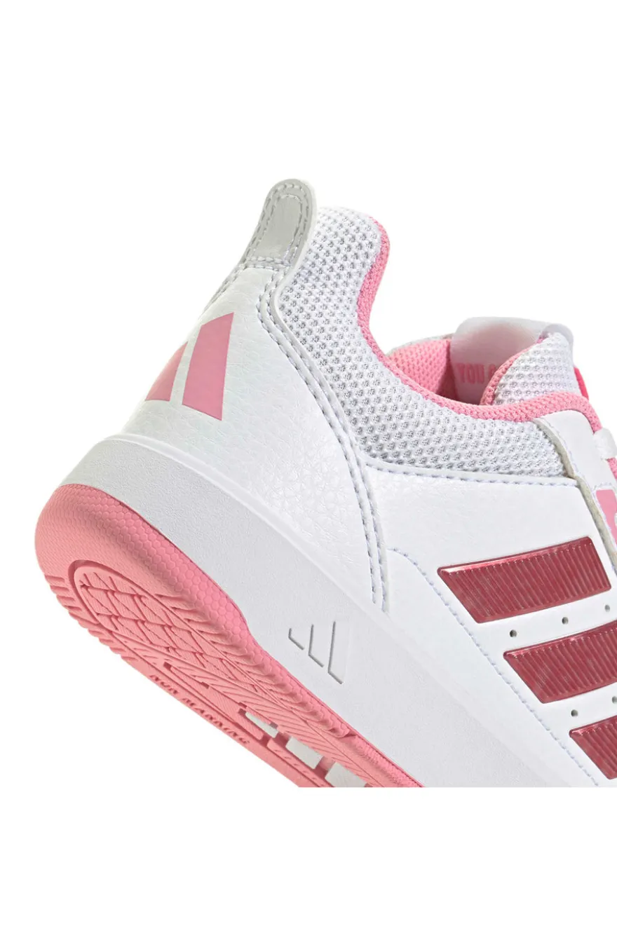 Sneakers bianche con strisce rosa metallizzate e suola antitraccia Adidas Tensaur Sport 3.0 K