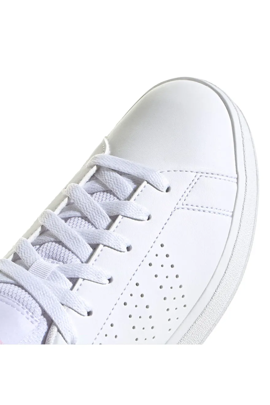 Sneakers bianche con strisce traforate in materiale riciclato Adidas Advantage Base 2