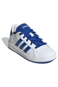 Sneakers bianche con strisce blu in materie sintetiche Adidas Grand Court 2.0 K