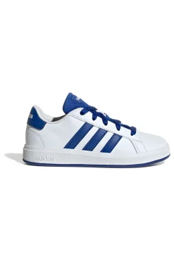 Sneakers bianche con strisce blu in materie sintetiche Adidas Grand Court 2.0 K