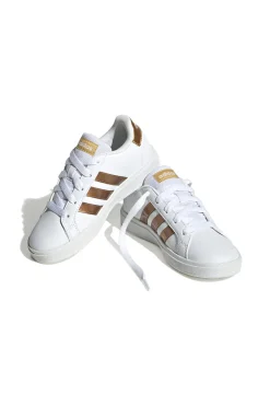 Sneakers bianche con strisce oro Adidas Grand Court 2 K