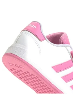 Sneakers bianche con strisce rosa e chiusura a strappo Adidas Grand Court 2 EL C