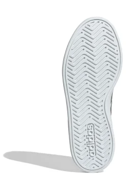 Sneakers bianche con strisce argento in pelle sintetica Adidas Grand Court 3 J