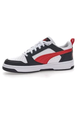 Sneakers Bianche Con Stringa Rossa Laterale Puma Rebound V6 LO JR
