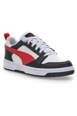 Sneakers Bianche Con Stringa Rossa Laterale Puma Rebound V6 LO JR