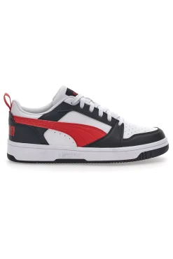 Sneakers Bianche Con Stringa Rossa Laterale Puma Rebound V6 LO JR