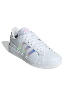 Sneakers bianche con strisce iridescenti in materie sintetiche Adidas Grand Court Base 2.0