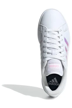 Sneakers bianche con strisce iridescenti in materie sintetiche Adidas Grand Court Base 2.0